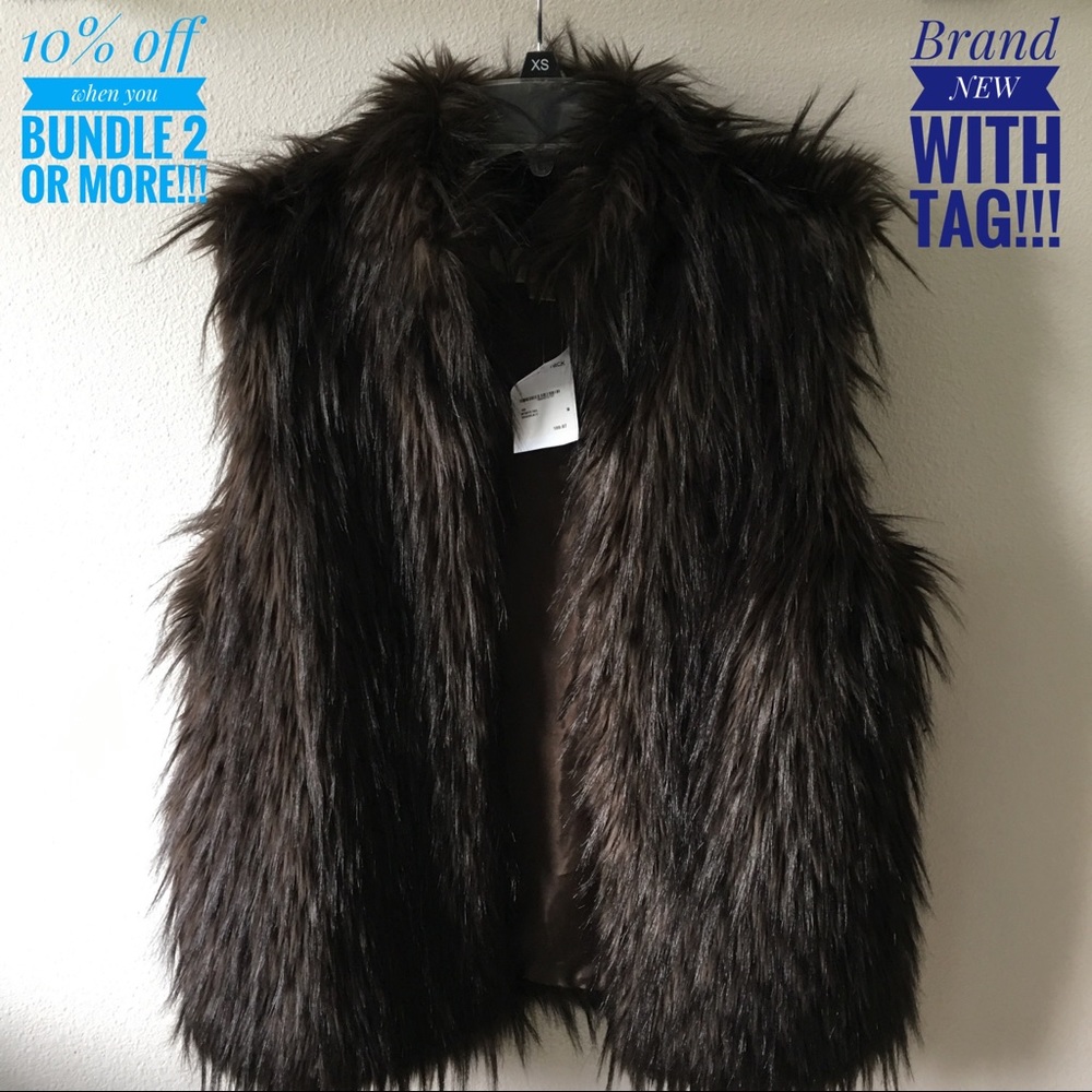 Michael Kors Faux Fur Brown Vest